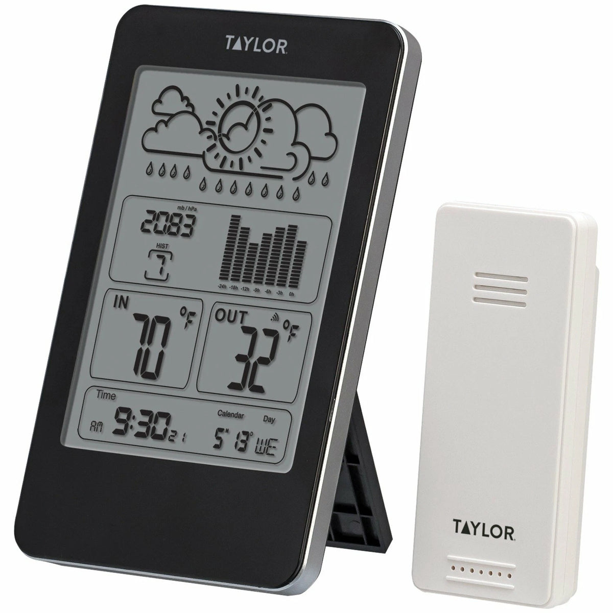 Indoor/Outdoor Thermometer w/Barometer & Timer for Taylor Precision Products (1733)