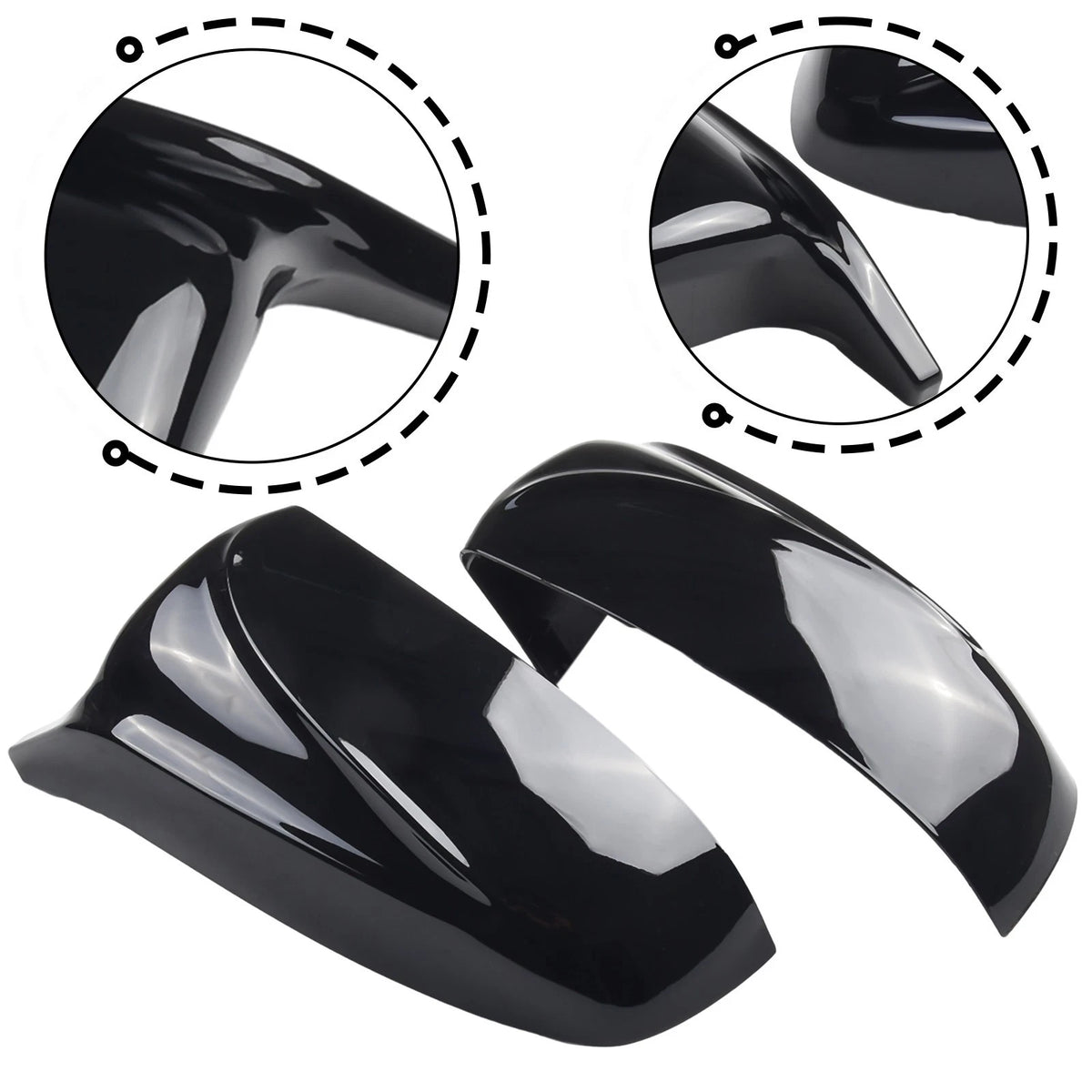 2X View Mirror Cap for Glossy Black Exterior Mouldings