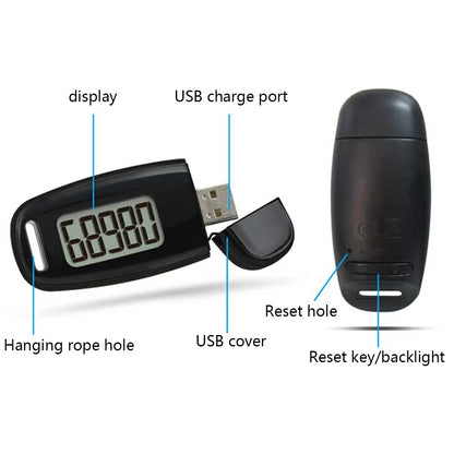 3D Pedometer for Accurate Step Counting (Men, Women, Kids, Seniors)