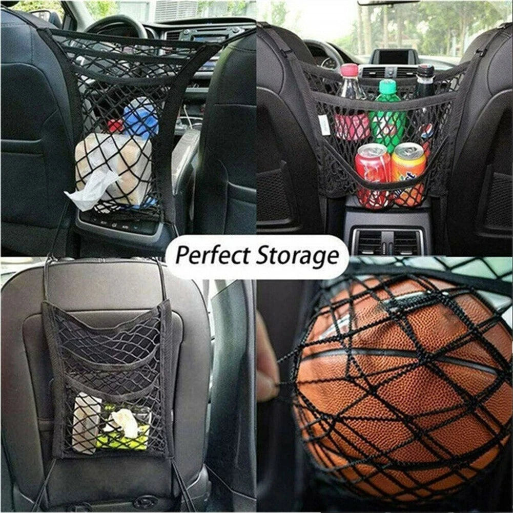 Elastic Mesh Bag Organizer for Car Seat Storage