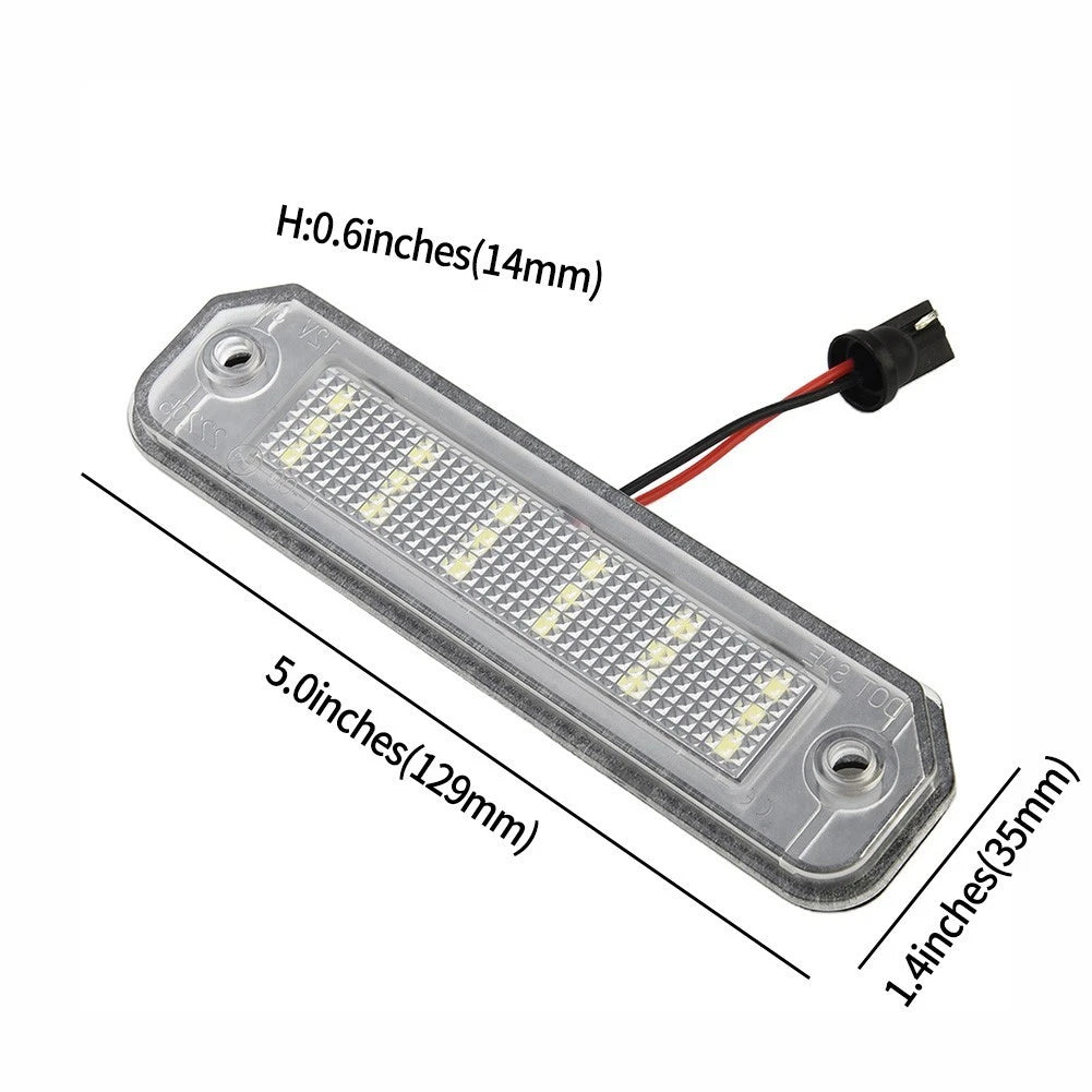2X LED White License Plate Light for