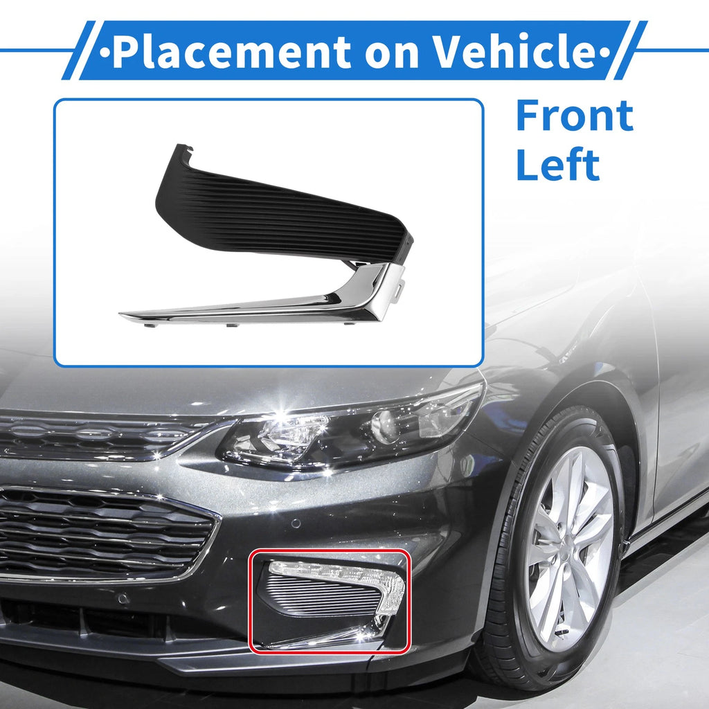 Front Left Fog Light Grille Replacement for Chevrolet Malibu (2016–2018)