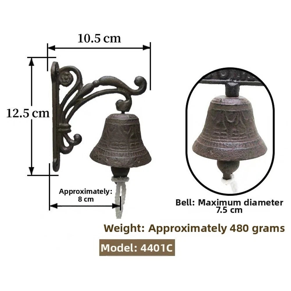 Rustic Iron Bird Doorbell for Garden Wall Hanging Decor