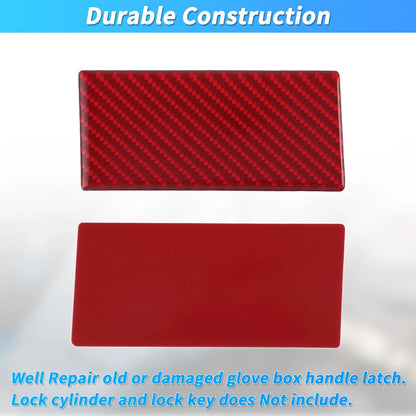 Glove Box Latch for RAM 1500 (2010–2017) Carbon Fiber Red Plastic