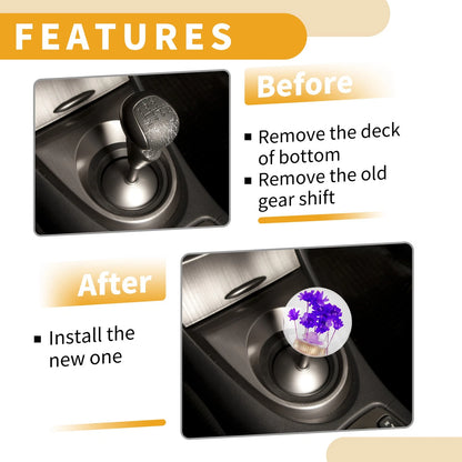 Set of 1 Shift Knob with 3 Adapters for Universal Vehicles (5.4cm, Purple)