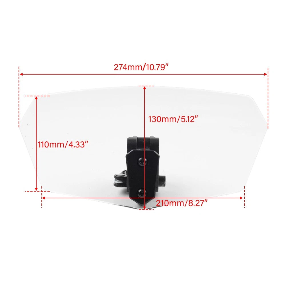 Adjustable Windshield Extension Air Deflector for Universal Fit