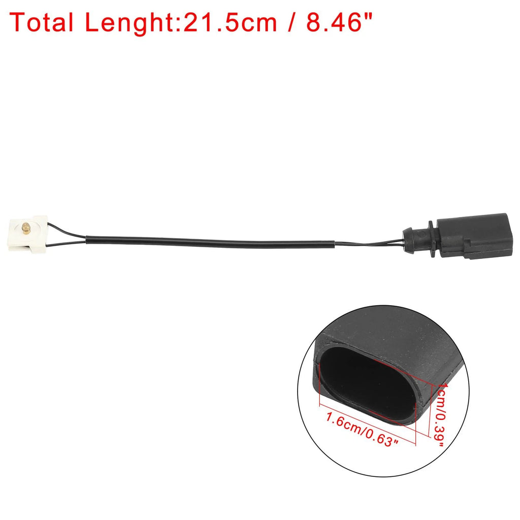 Front Brake Pad Wear Sensor 2 Pins Replacement for Audi Volkswagen (2009–2019)