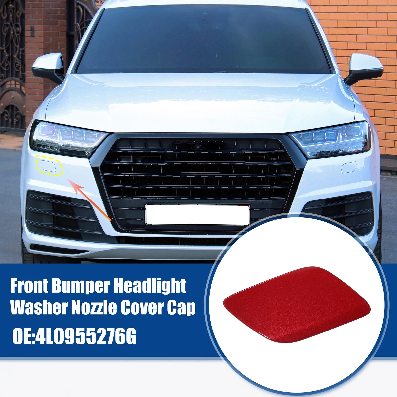 Front Right Headlight Washer Nozzle Cover Cap Replacement for Audi Q7 (2007–2015)