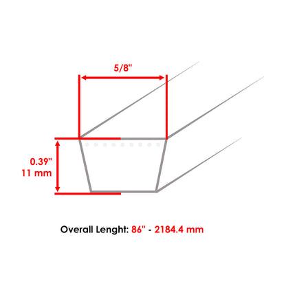 Mower Deck Primary Belt Replacement for AYP 46in Decks Kohler (1995–1997)