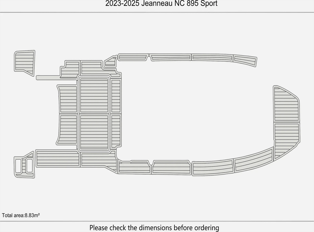 EVA Pads for Jeanneau NC 895 Sport (2024) - Teak Flooring Mat