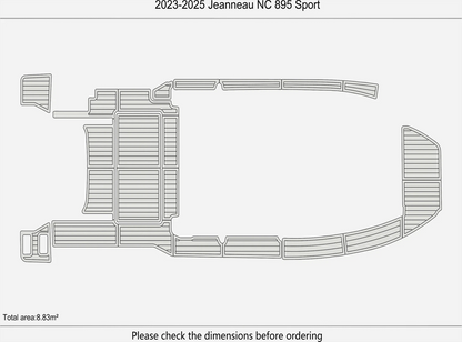 EVA Pads for Jeanneau NC 895 Sport (2024) - Teak Flooring Mat