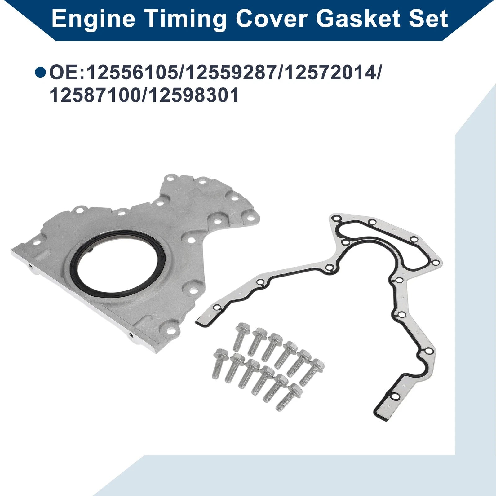 Engine Timing Cover Gasket Set Replacement for GMC for Chevy 4.8 5.3 6.2 6.0 (2003–2019)