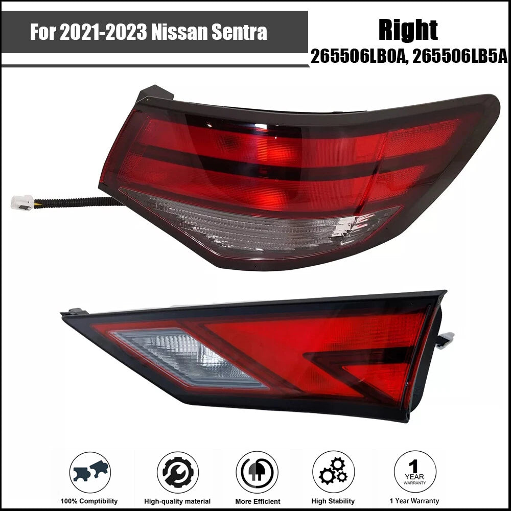 Taillight Assembly for Nissan Sentra (2021–2023) Right Outer + Inner