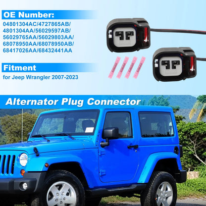 2 Pin Alternator Connector for Jeep Wrangler (2007–2023) No.04801304AC/4727865AB
