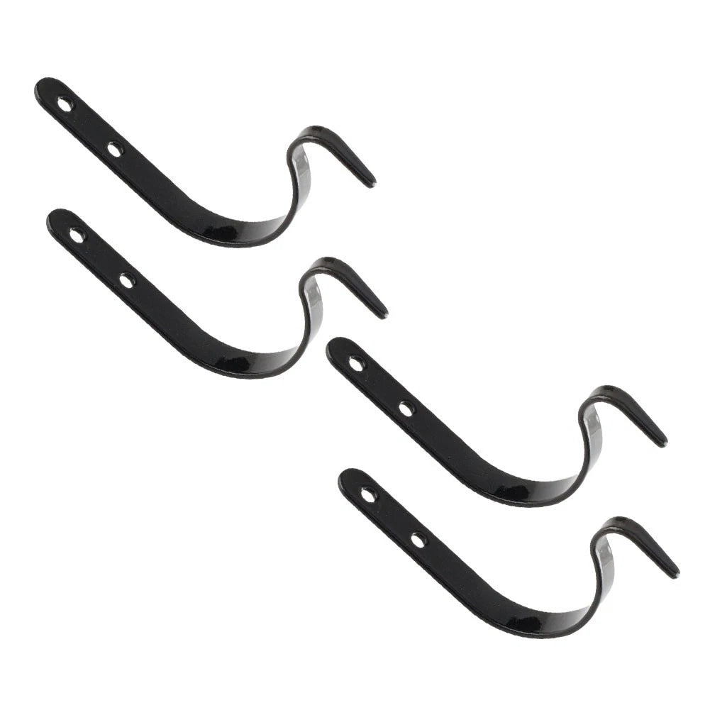 4X Wrought Iron Hanging Hooks for Baskets, Plants, Bird Feeders