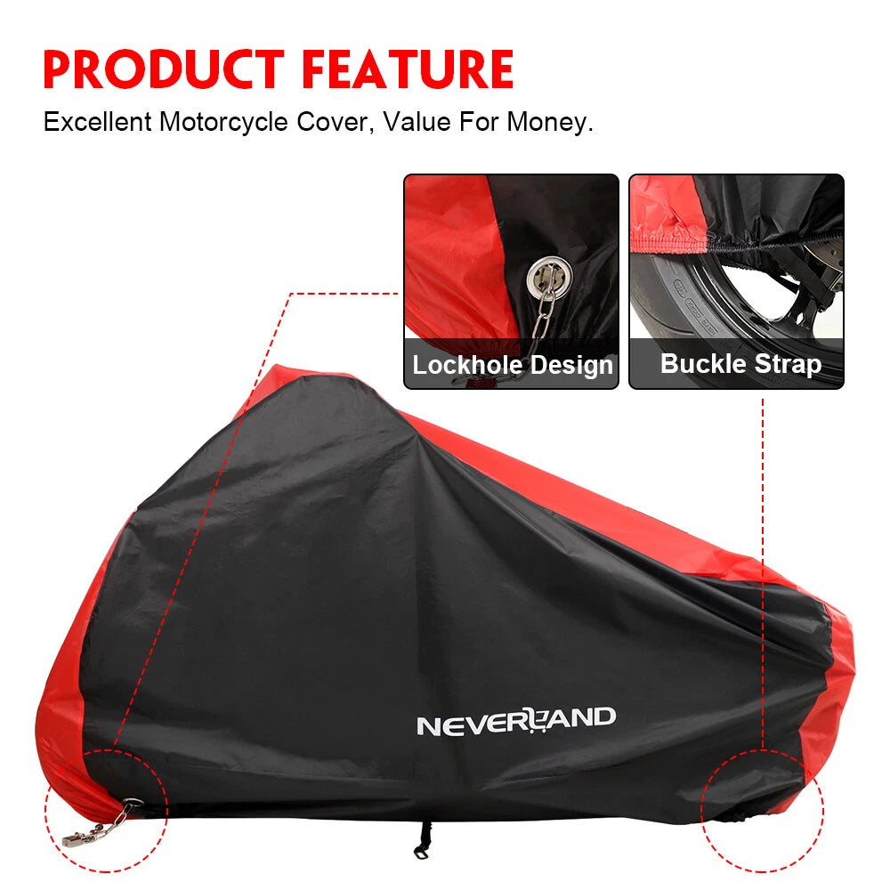 Motorcycle Cover Waterproof for Scooter (Outside Storage, UV Protection)