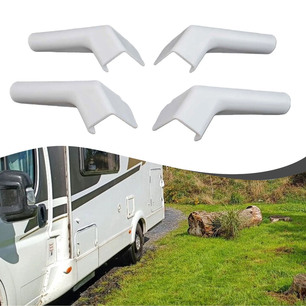 Set of 4 White Rain Gutter Spouts for RV