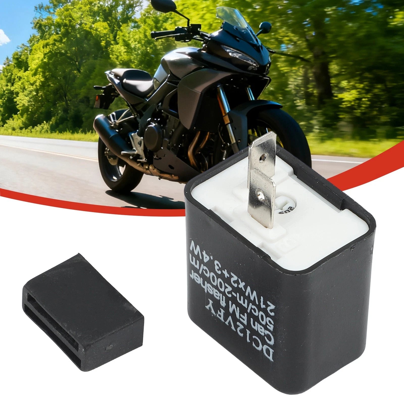2X 12V Motorcycle Flasher Relay 2pin Compatible with LED Upgrades