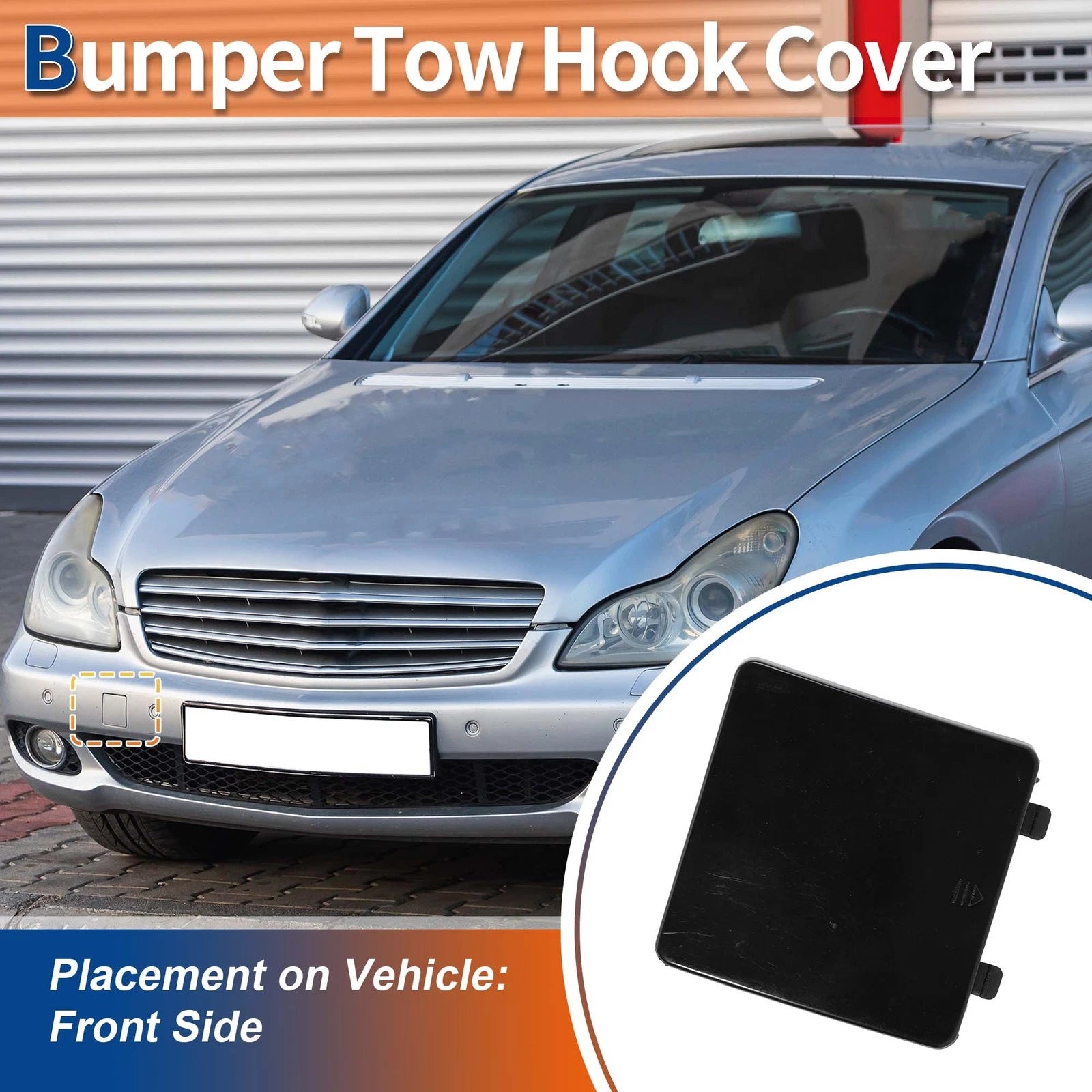 Tow Hook Cover Front Bumper Replacement for Mercedes-Benz CLS (2005–2011)
