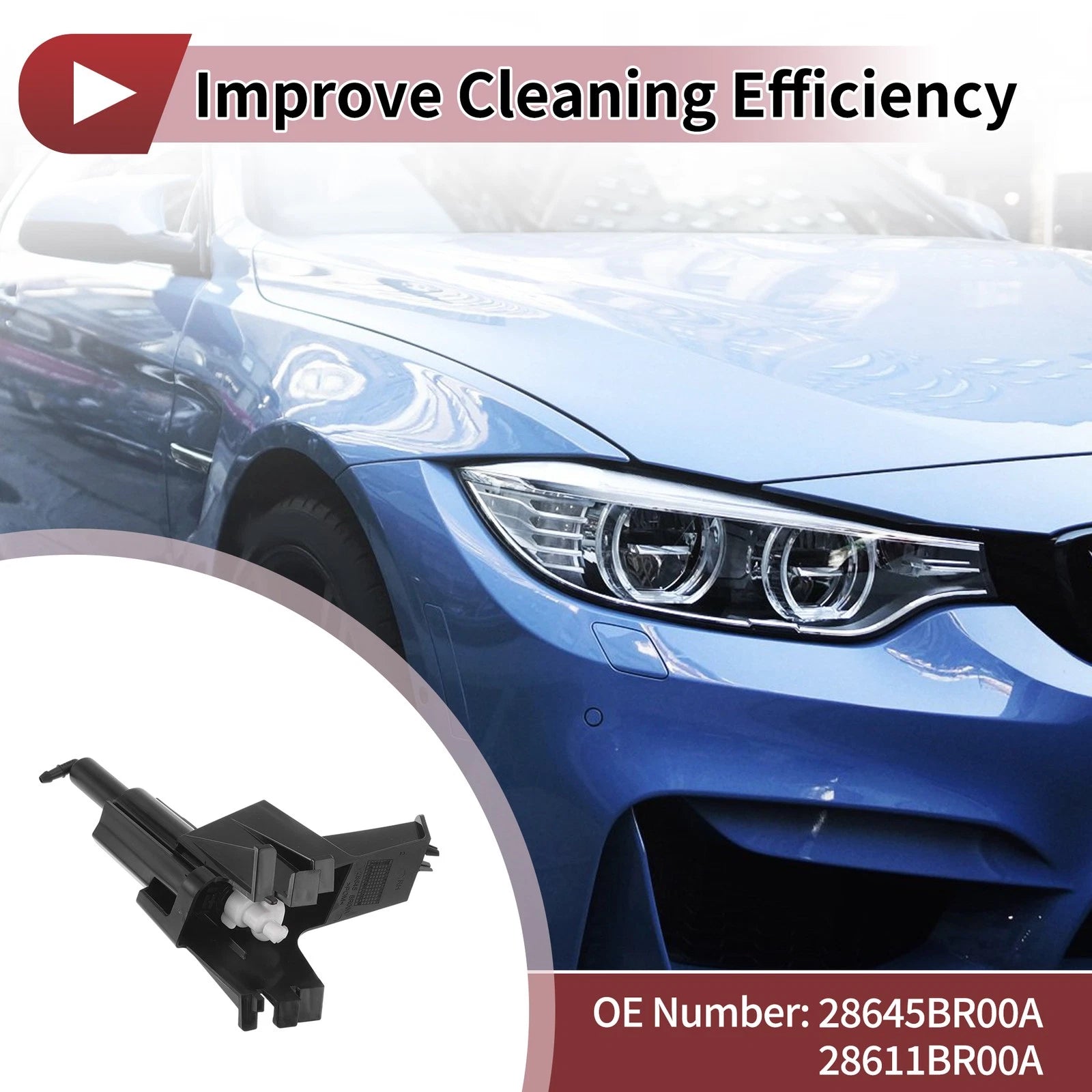 Front Passenger Side Headlight Washer Nozzle for Nissan Qashqai (No. 28645BR00A)