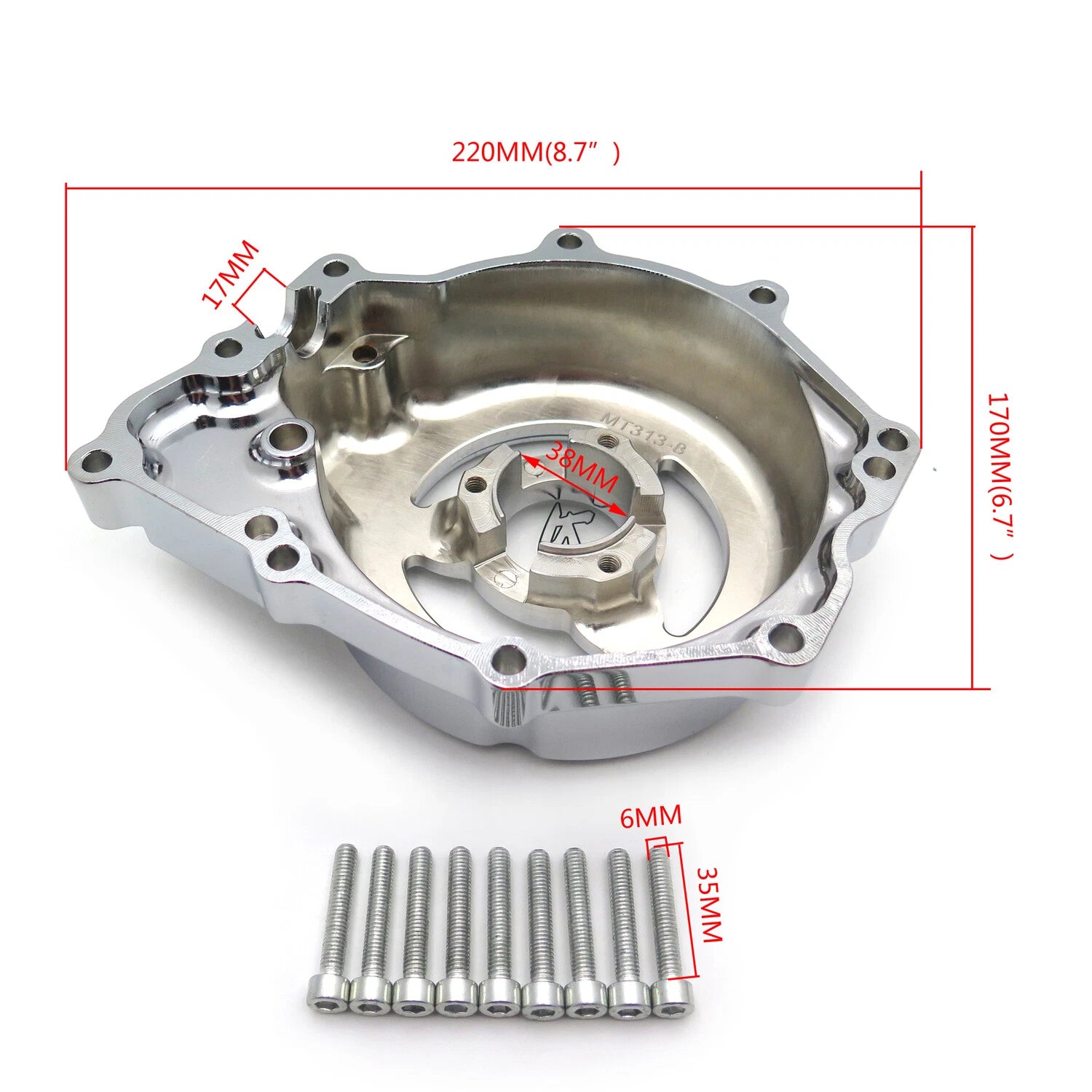 Left Billet Engine Stator Cover for Yamaha YZF-R6 (2006–2021) Chrome