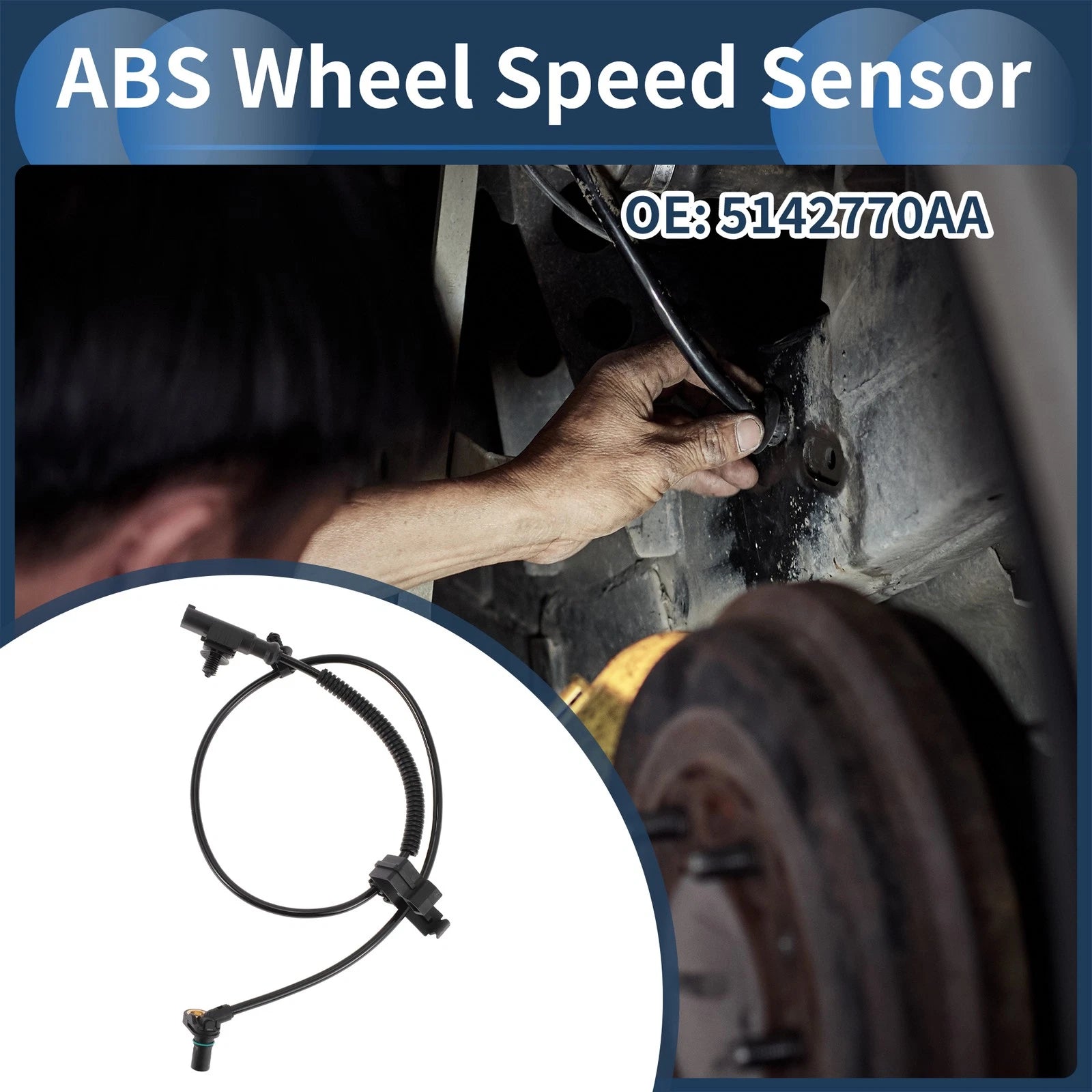 ABS Wheel Speed Sensor Front Left Replacement for Dodge Dakota (2005–2011)