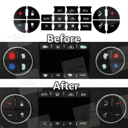 AC Dash Button Repair Kit Decal Stickers for Buick Enclave (2008–2012)