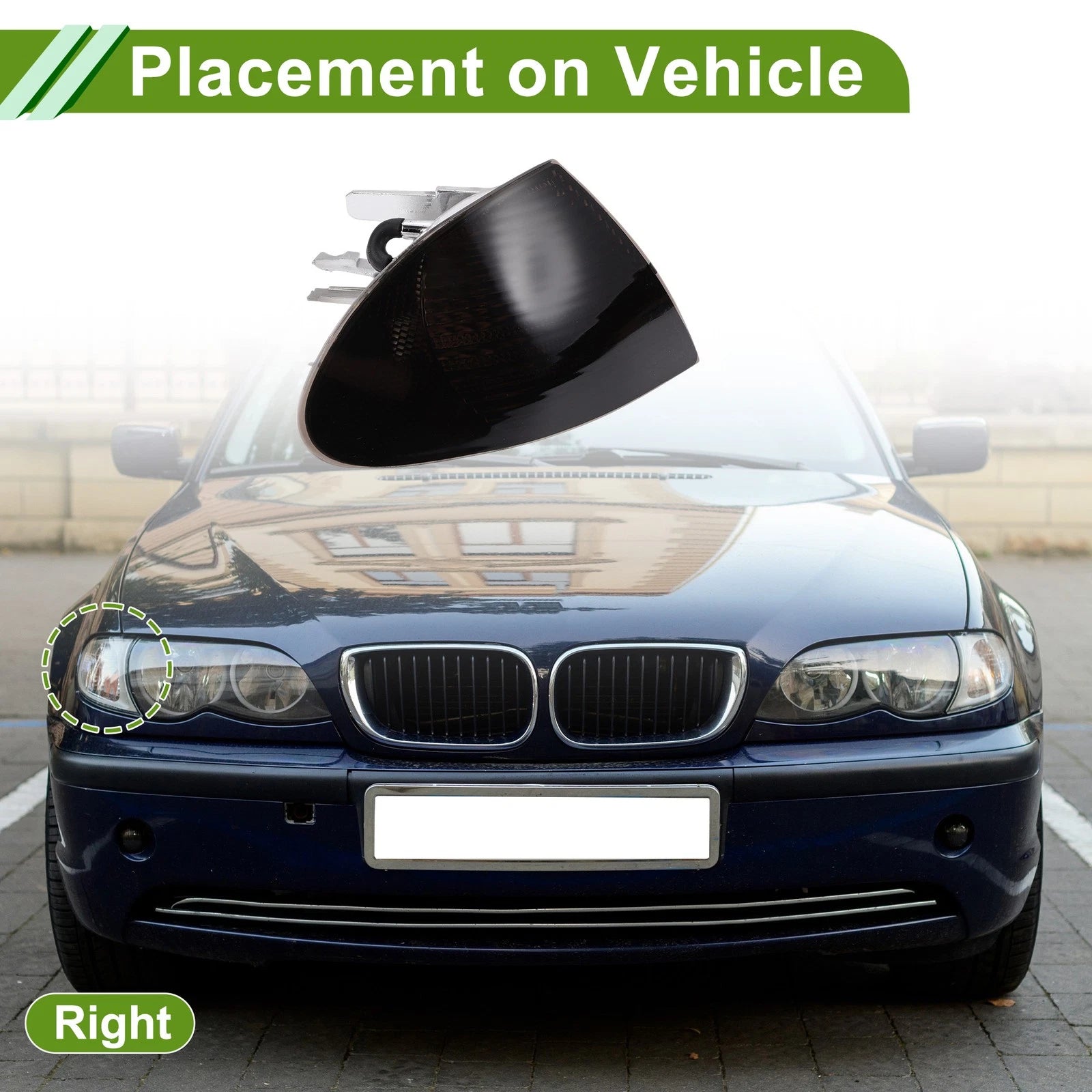 Right Corner Signal Light Cover Replacement for BMW 3 Series (1999–2001)