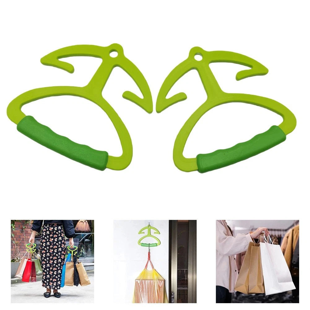 2X Grocery Bag Holder with Soft Grip Handle for Heavy Loads