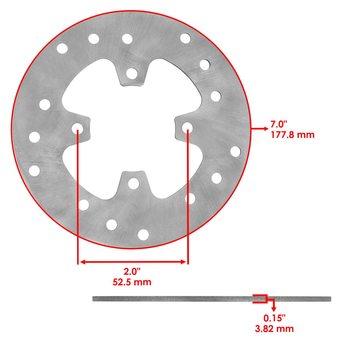 Front Left Right Brake Caliper w Disc Rotor for Polaris Outlaw 450 (2008–2010)