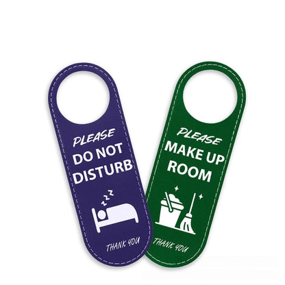 PU Leather Double Sided Do Not Disturb Sign for Hotels