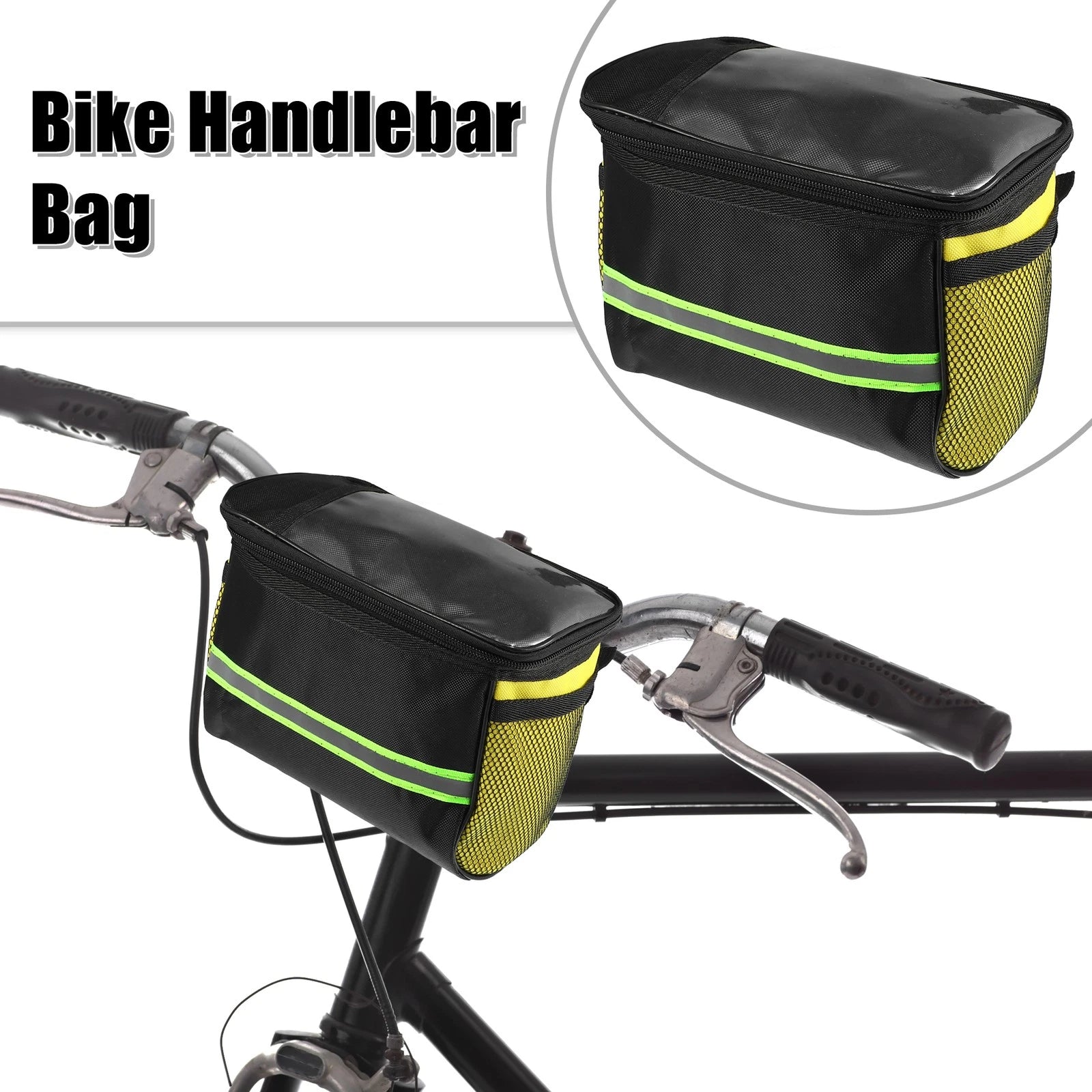 Bike Handlebar Bag with Touch Screen Holder for Universal Cycling Storage