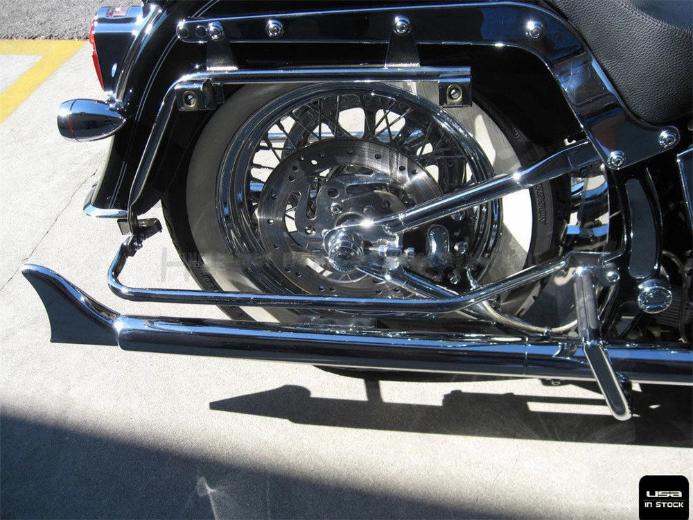 Chrome Saddlebag Support Conversion Bracket Kit for Harley Heritage Softail (1984–1991)