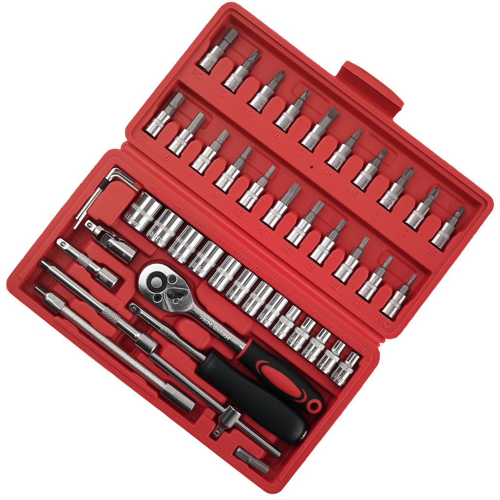 46-Piece Socket Ratchet Set for Automotive Tools