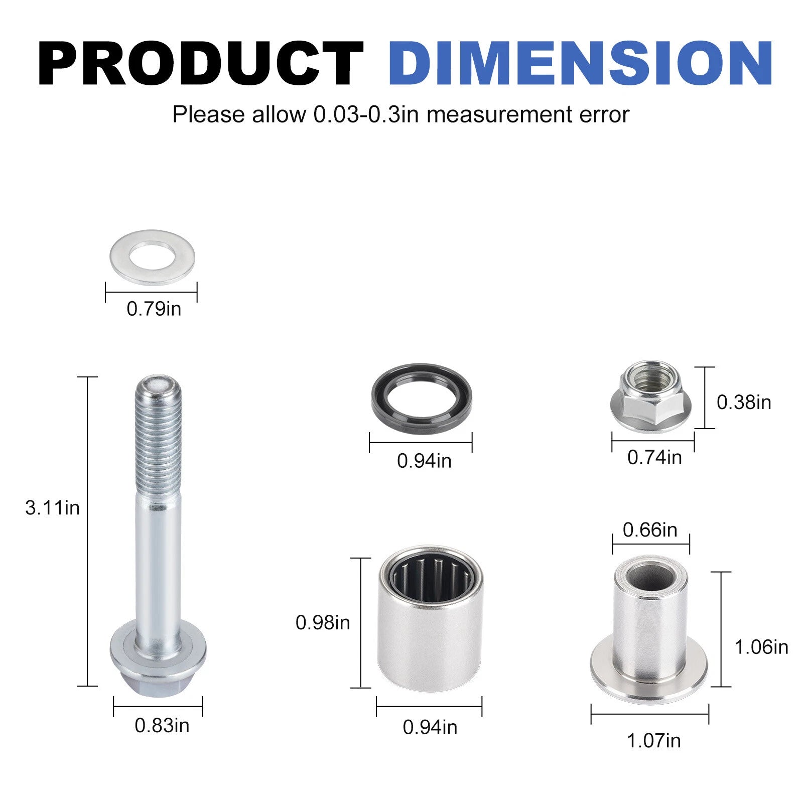 Front Upper A-Arm Bushings Pivot Bearing Kit for Suzuki Quadsport Z400 (2003–2008)