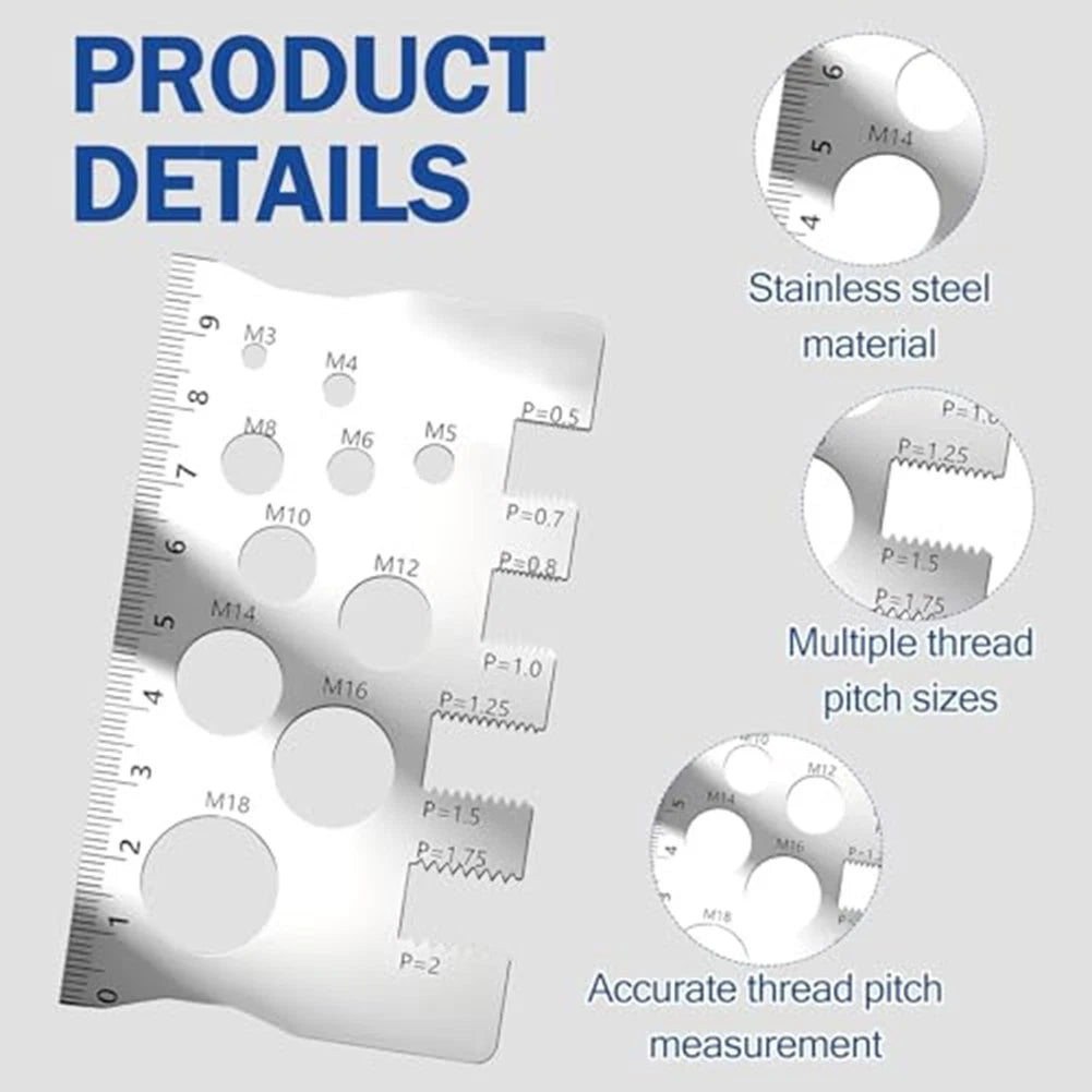 Thread Gauge Set for Easy Reading (High Contrast Etched Scales)