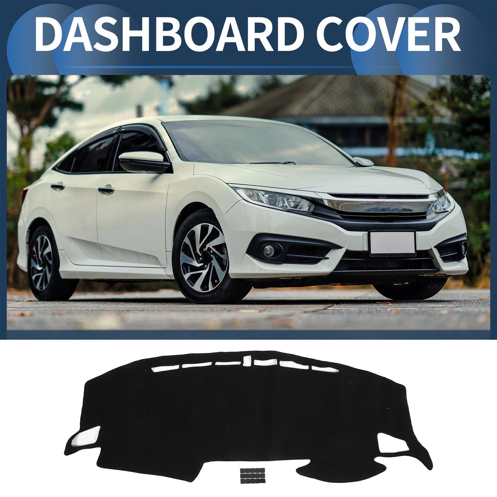 Dashboard Dash Cover Mat Replacement for Honda Civic R FK7 (2017–2024) Black