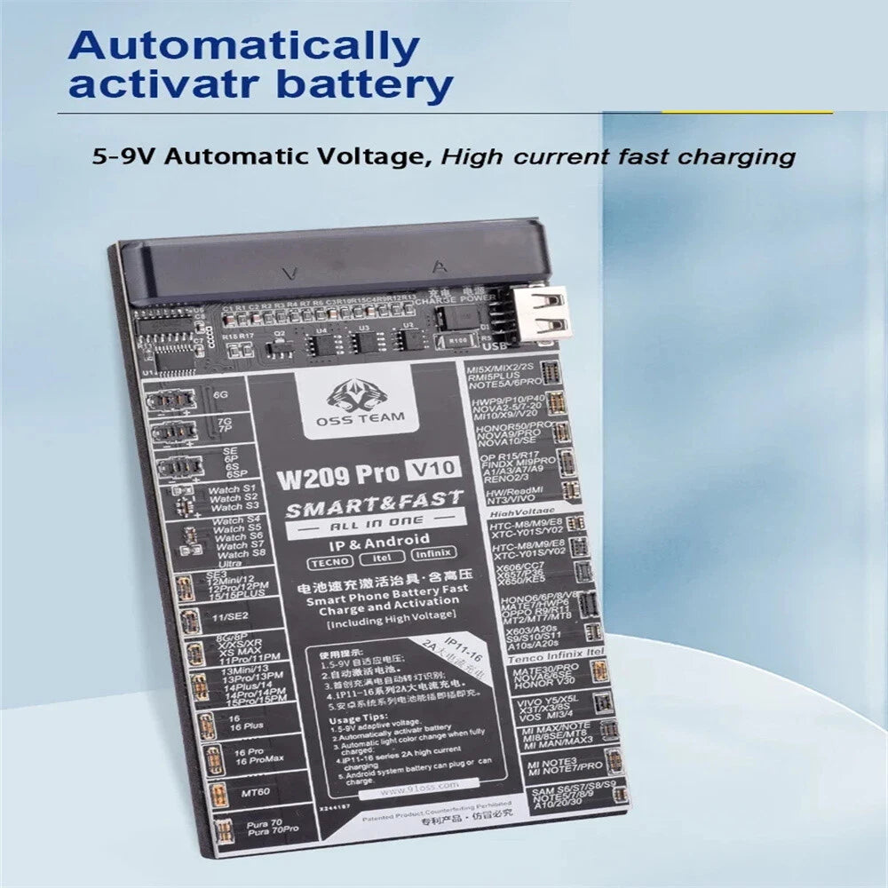 W209 Pro V10 Battery Activation Test Board for iPhone 11-16 Series