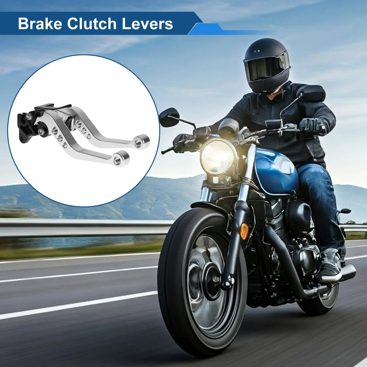 Adjustable Short Brake Clutch Lever for Yamaha YFZ 450 (2003–2006) Silver Tone