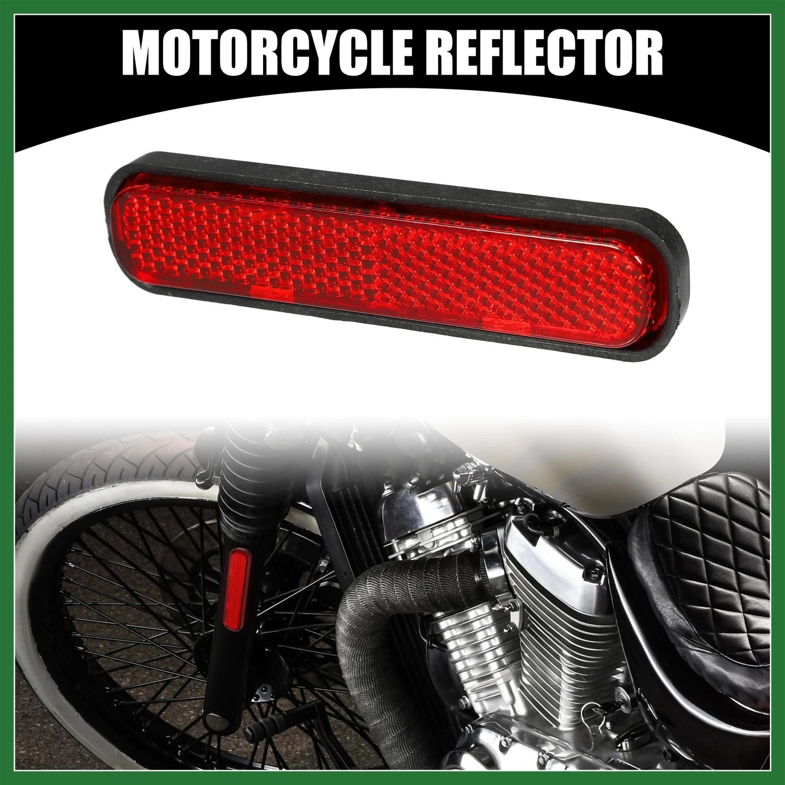 3pc Oval Reflector Red Replacement for Motorcycle Bike (3.66 x 0.83)