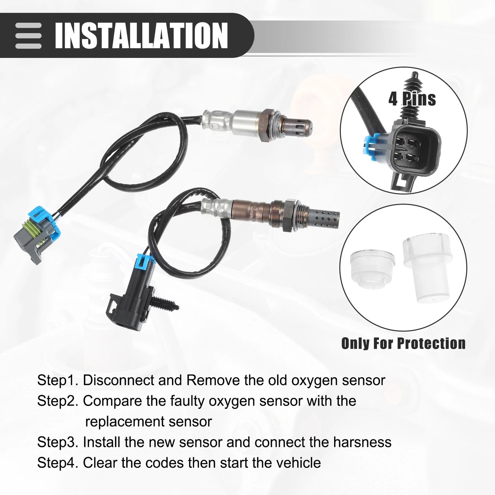 Oxygen Sensor Set of 2 for Chevy Malibu (2008–2010)