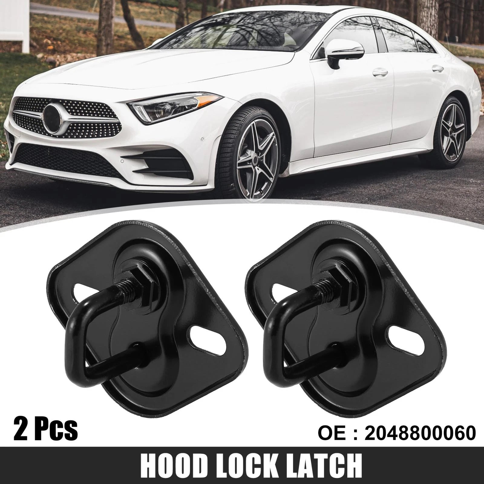 Hood Lock Latch Upper Replacement 2PCS for Mercedes C350 C300 C63 (2008–2014)