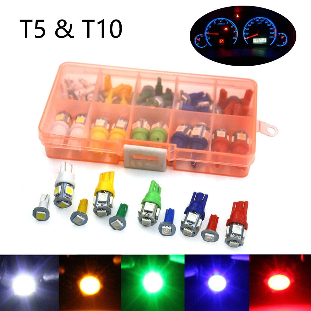 40Pcs T5 T10 LED Light Bulb for Universal Car (12V)