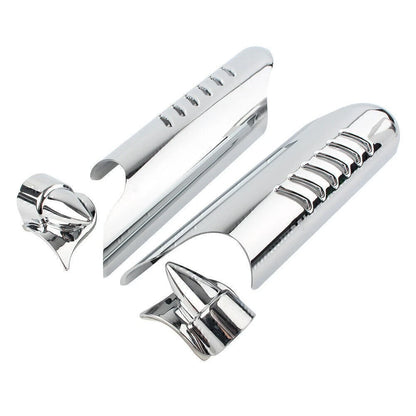 Chrome Fork Lower Leg Deflectors Shield Cover Fit Harley Touring FLHT 2000-2013