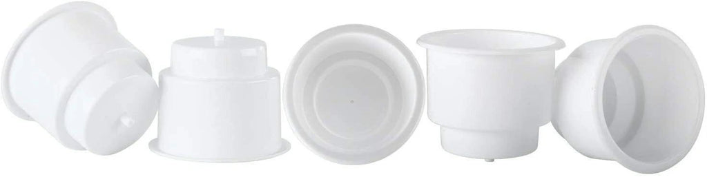 10Pcs White Recessed Plastic Cup Drink Holder with Drain for Boat
