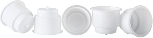 10Pcs White Recessed Plastic Cup Drink Holder with Drain for Boat