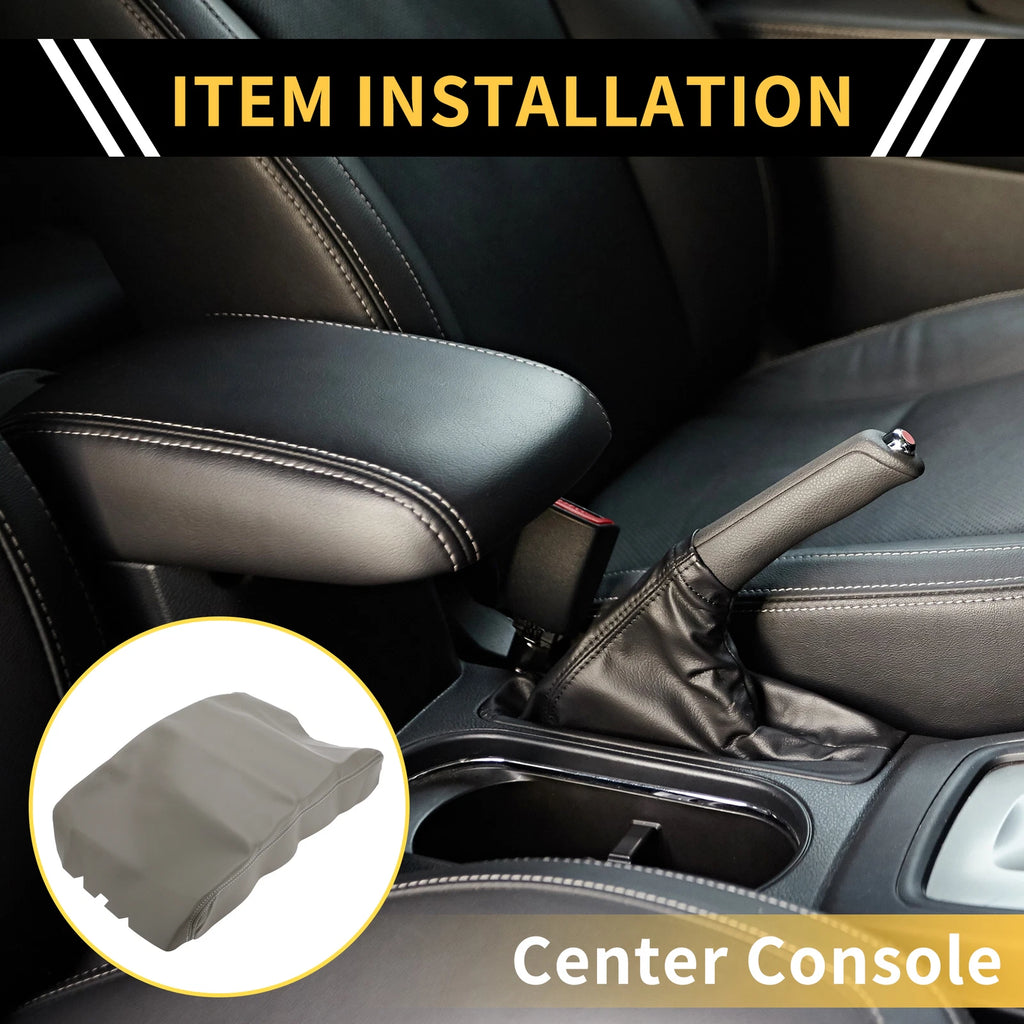 Console Pad Cover for Nissan Titan (2004–2014) Microfiber Leather Grey