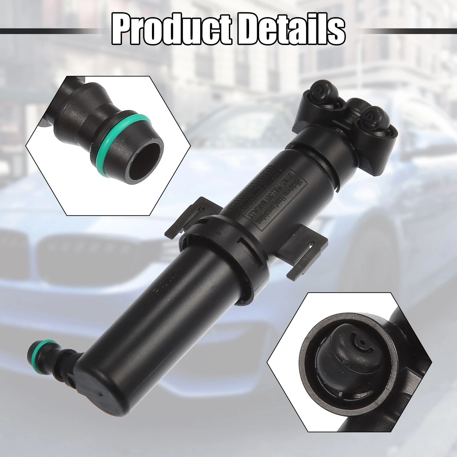 Front Left Headlight Washer Nozzle for Audi A3 (2009–2013) 8P0955985A Black