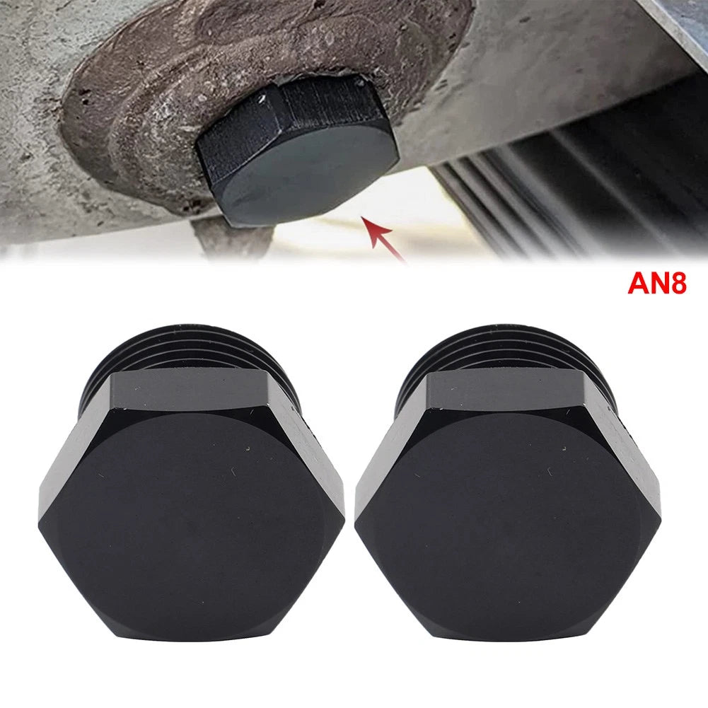 2Pcs Aluminum 8AN Block Off Cap ORB Plug Male Fitting Adapters
