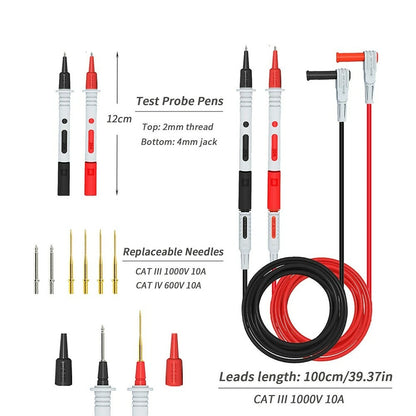 18PCS Automotive Multimeter Test Kit with Wire Piercing Clip Probe